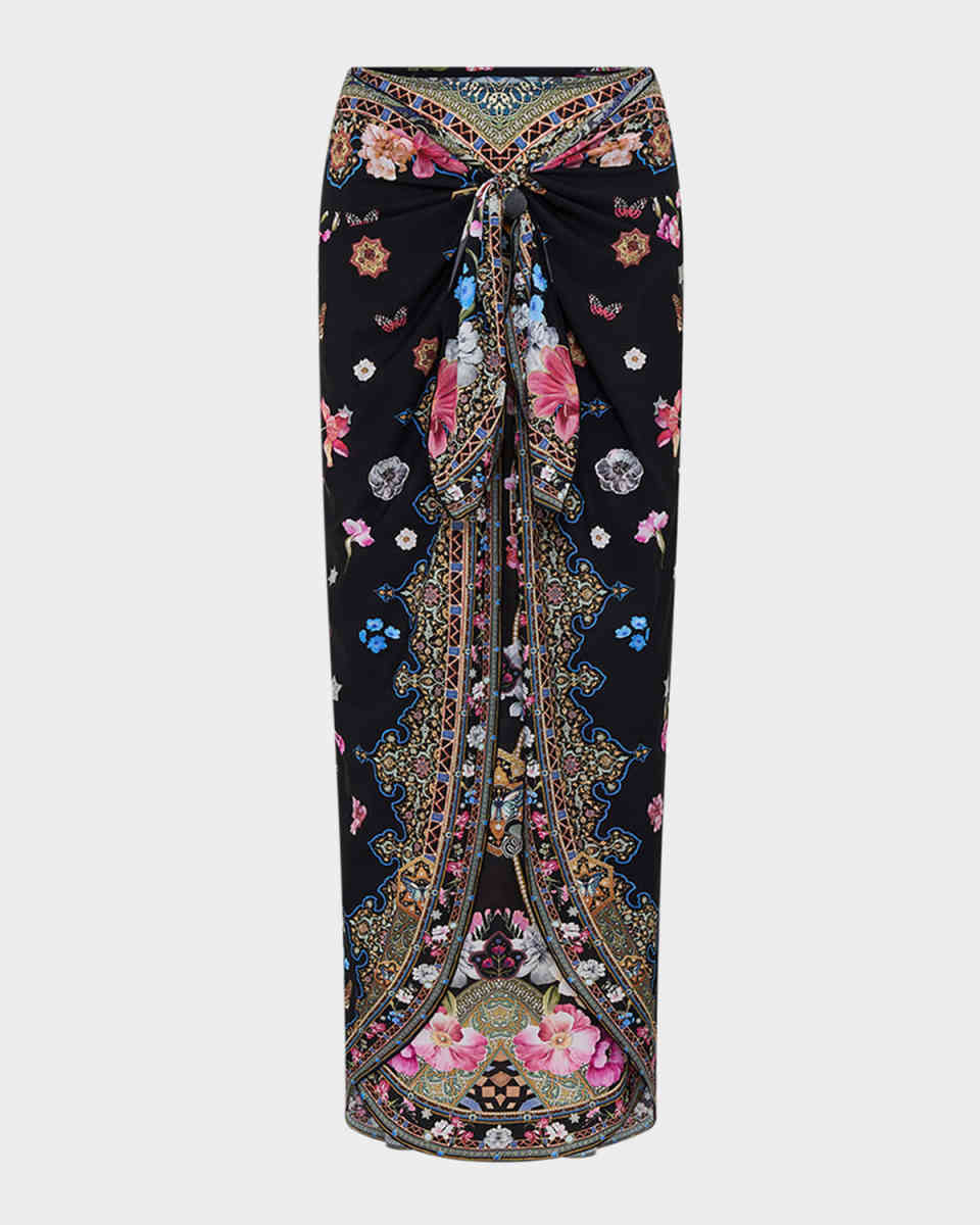 Midnight in Monserrate Layered Long Sarong Coverup